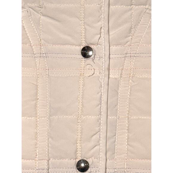 POST CARD Quilted Jacket Cream Snap Button Pockets Women's Size M - Picture 3 of 7